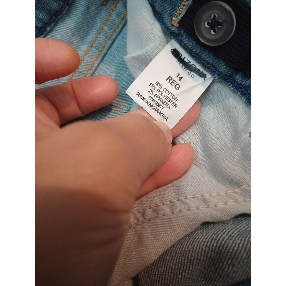 Arizona Boys Jeans Size 14 Regular Adjustable Waist 5 Pockets Blue - Picture 7 of 11